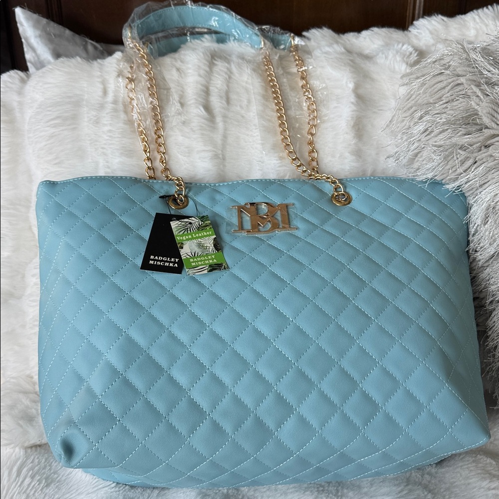NWT Badgley Mischka Quilted Tote Bag